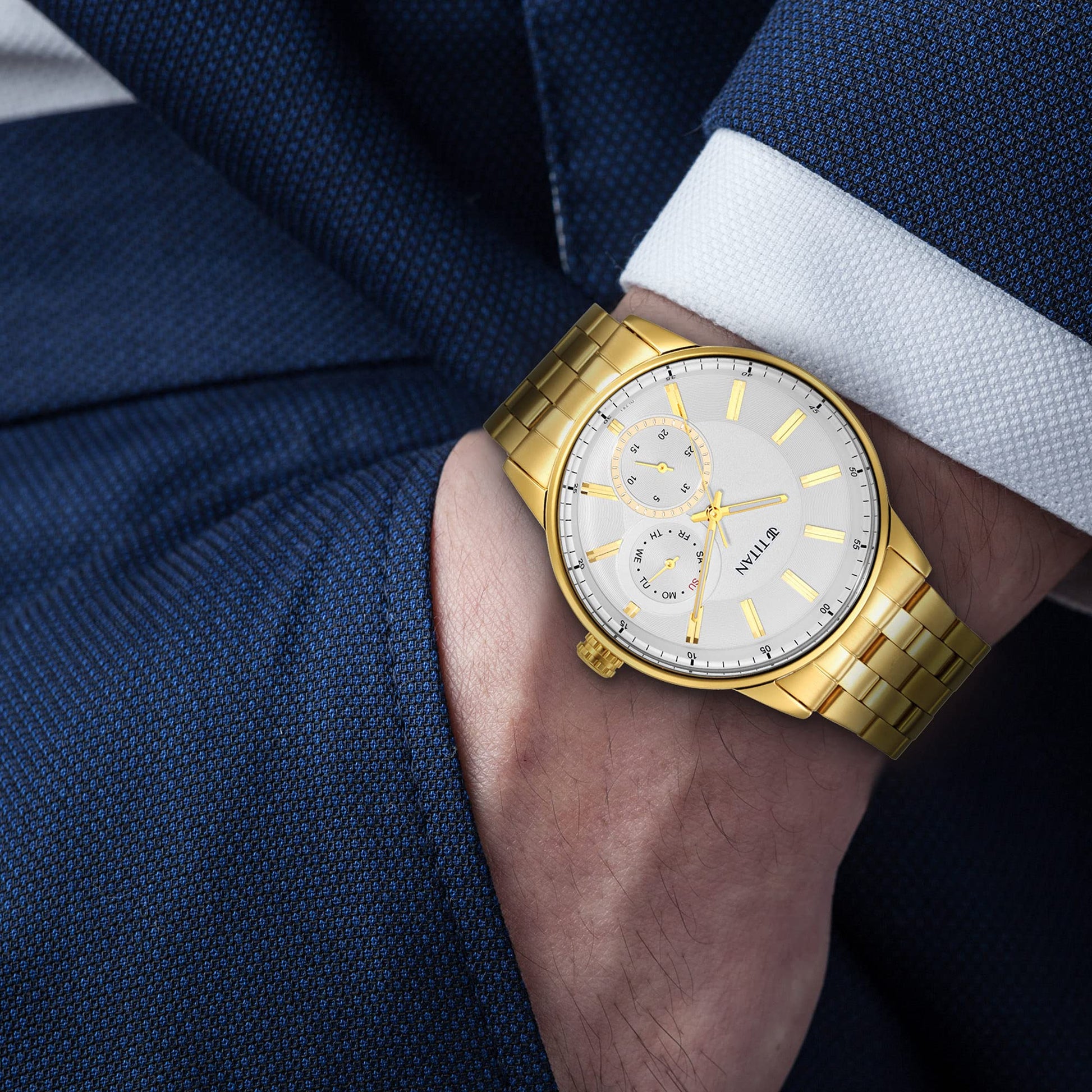 Titan Analog White Dial Men's Watch-NP9441YM01/NP9441YM01- image 3