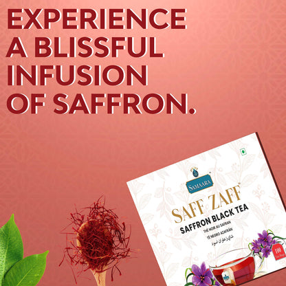 Samaara Saff Zaff Saffron Black Tea, 100 Tea Bags, Boosts Immunity, Rich in Antioxidants, Helps in Weight Management