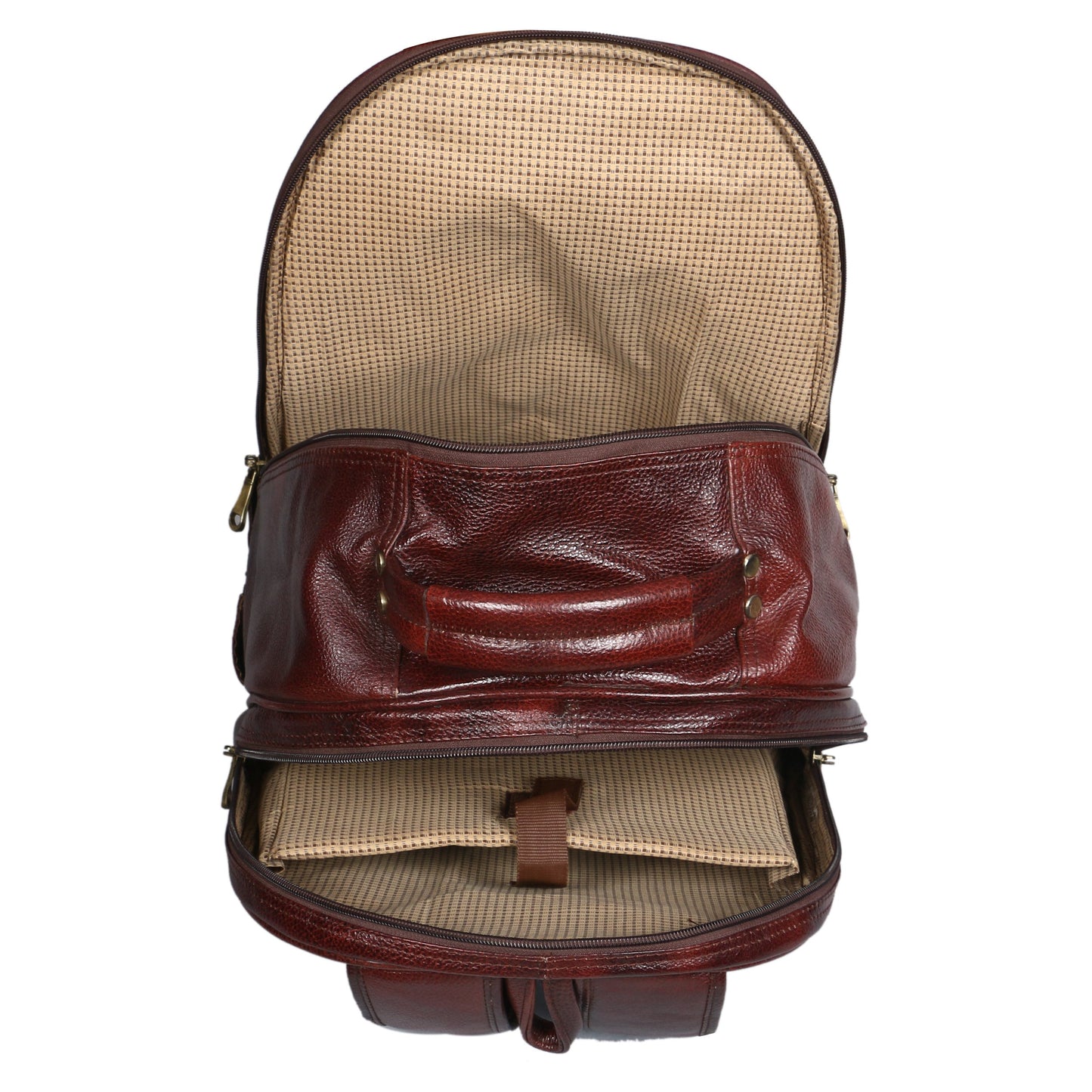 Obani Genuine Leather Laptop Backpack Brown