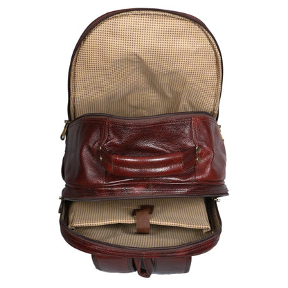 Obani Genuine Leather Laptop Backpack Brown