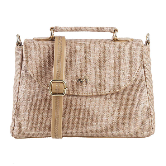 Metro Womens Synthetic Beige Flap Over Sling (One Size)