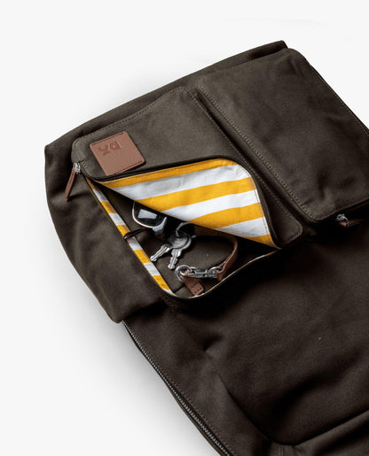 DailyObjects Clove Field Backpack (20L) | Casual Laptop Bag with Luggage Sleeve | Unisex Travel Backpack | Durable Canvas Material | Zippered Compartments with Pockets