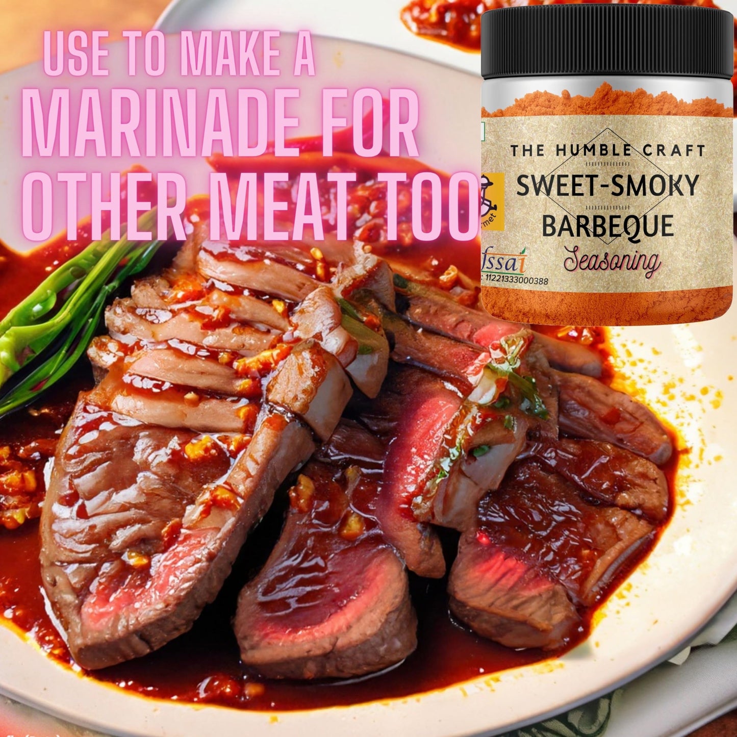 The Humble Craft Sweet Smoky Barbeque BBQ Seasoning|Popcorn Seasoning Powder, BBQ Rub, Chicken|Smoked & Paprika Flavour|100 Gram