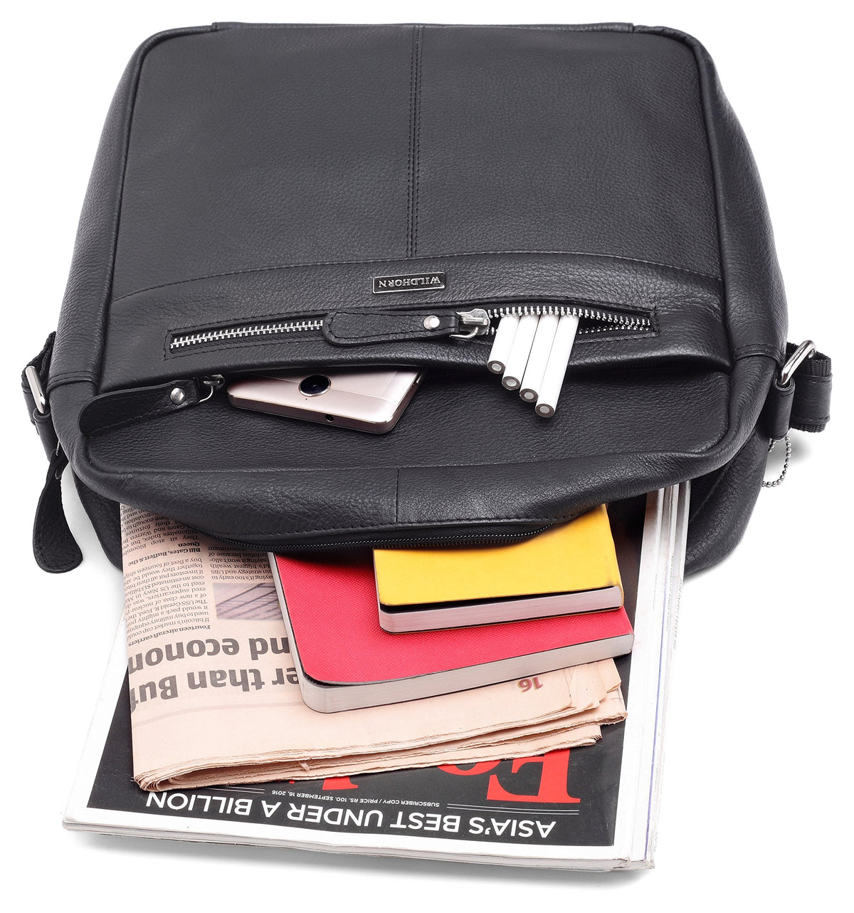 WildHorn Genuine Leather Sling Messenger Bag | Stylish, Functional & Spacious | Adjustable Strap | 1-Year Warranty