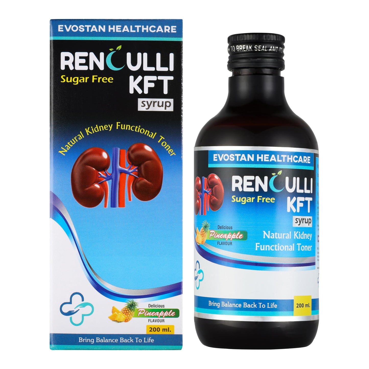 Evostan Healthcare Renculli KFT Syrup, Pineapple Flavour, 200 ml