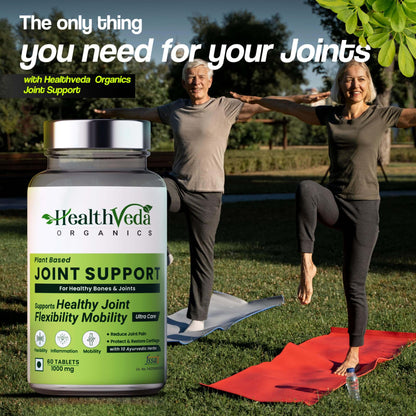 HEALTH VEDA ORGANICS PRIVATE LIMITED Plant Based Joint Support 1000 Mg With Moringa Leaves Powder, Boswellia Serrata Powder | 60 Veg Tablets | Supports Healthy Joints & Bones