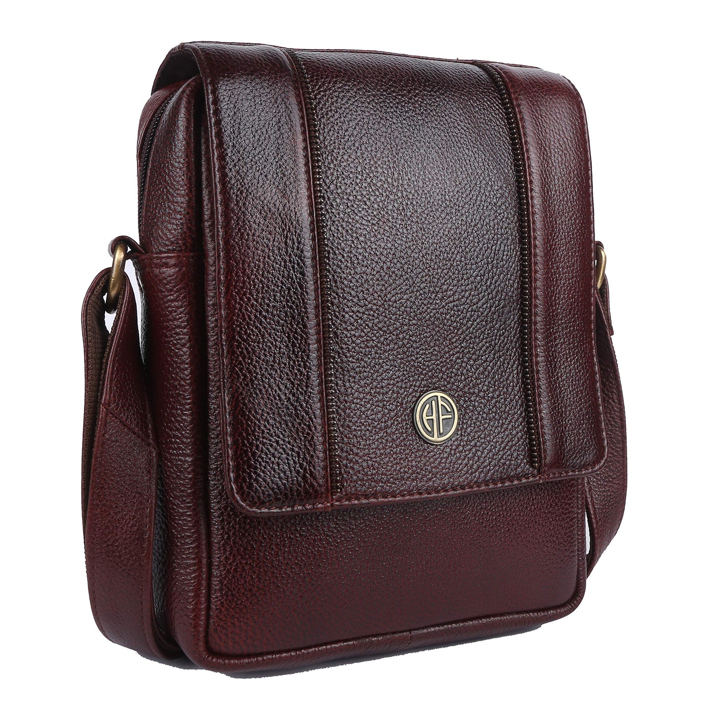 HAMMONDS FLYCATCHER Genuine Leather Sling Bag for Men, Stylish and Spacious Side Bag for Men, Crossbody Bag for Daily Use, Travel, Adjustable Strap, 1 Year Warranty - Brown