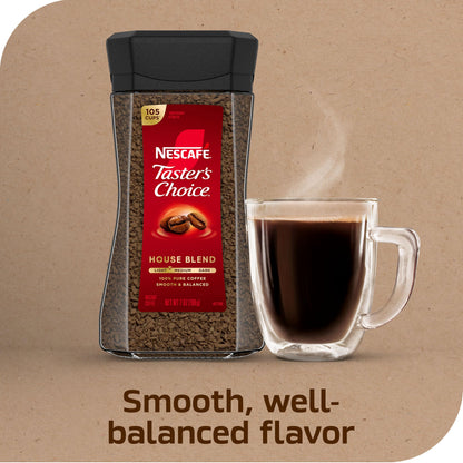 Tasters Choice Nescafe Tasters Choice Instant Coffee, House Blend, 7 Ounce.