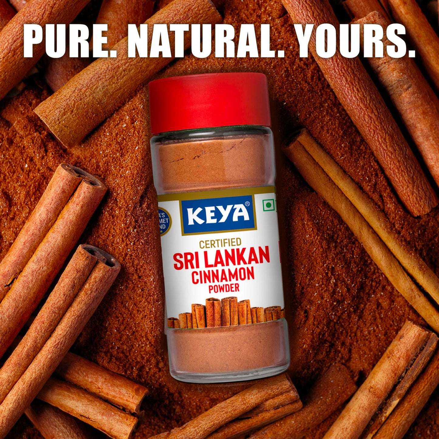 Keya Srilankan Certified Cinnamon Powder | Dalchini Powder | Ceylon Cinnamon | Non Cassia | Sourced from Sri Lanka | 100% Pure & Natural | Packed with Zero Preservatives or Additives | Indian Spices Aroma & Flavour | 45g
