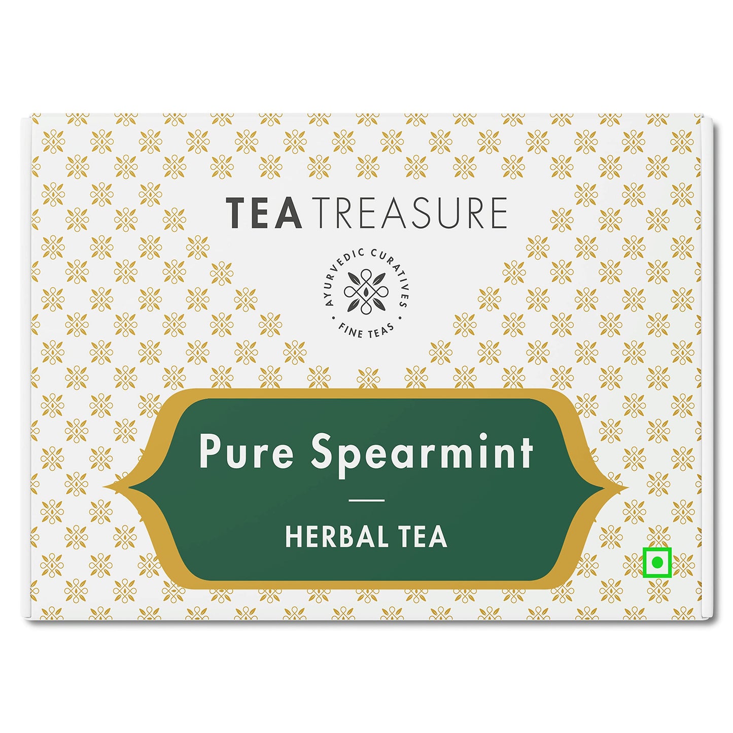 Tea Treasure - Spearmint Herbal Tea - 40 Tea Bags | Caffeine Free Mint Tea helps in Digestion, Hormonal Balance, PCOS, Weight Management & Reduces Facial Hair | 40 TB