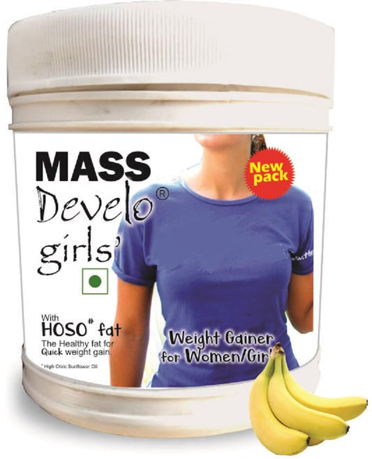 Develo Protein Powder for Women for Weight gain, with Multi-vitamins for Skin, Hair & Nails for Women – 500 g Banana