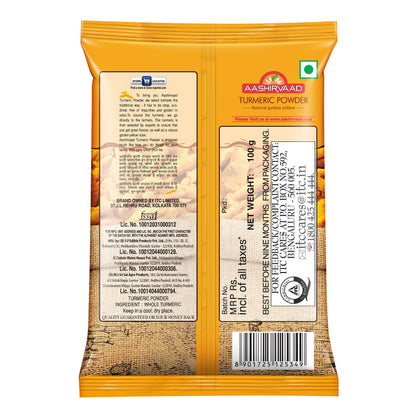 Aashirvaad Turmeric Powder, 100g, Natural Golden Turmeric Powder with No Added Flavours and Colours