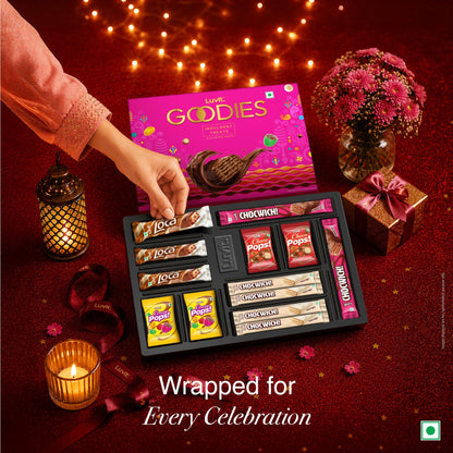 LuvIt. Goodies Chocolates Assorted Gift Pack | Premium Chocolate Gift Box | Perfect for Gifting, Celebrations, Festivals, Birthdays, and Special Occasions | Pack of 5-163.70g Each
