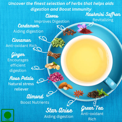 Tattva Adih Made with Whole Leaf & Natural Rose Petals | Refreshing & Aromatic - 100 grams | 100% Natural Ingredients Kashmiri kawa Green Tea | Airtight Container | Refreshing & Aromatic | Made with Whole Leaf & Natural Rose Petals | Refreshing & Aromatic