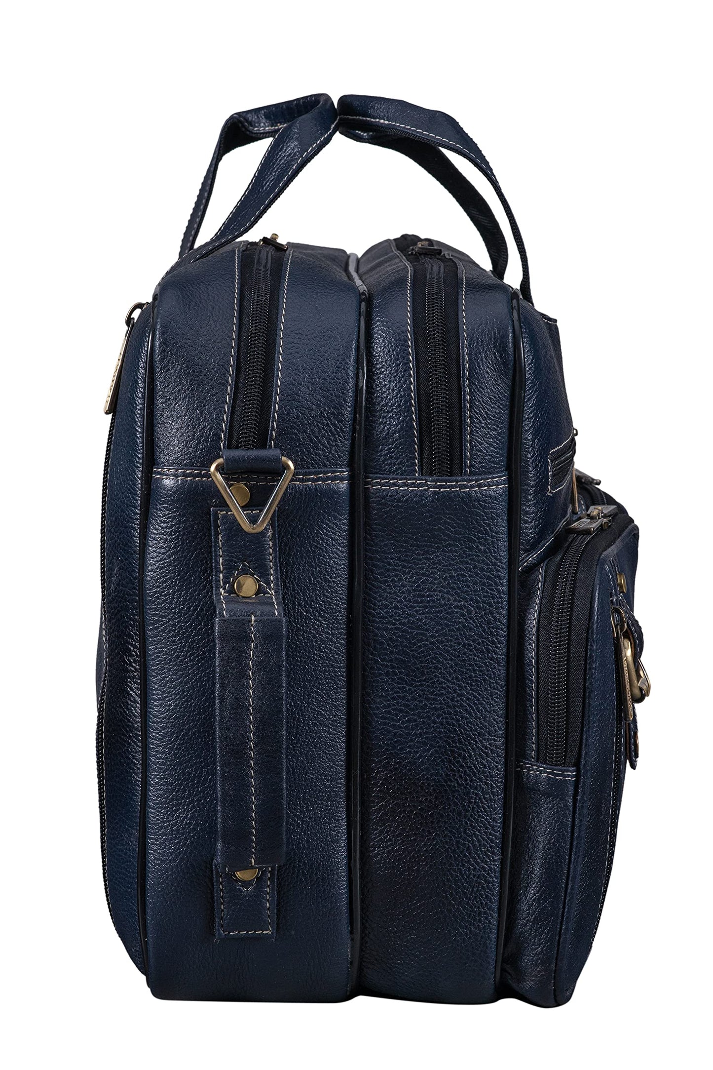 BRAND LEATHER Genuine Leather Convertible Backpack 16" Laptop Messenger- image 6