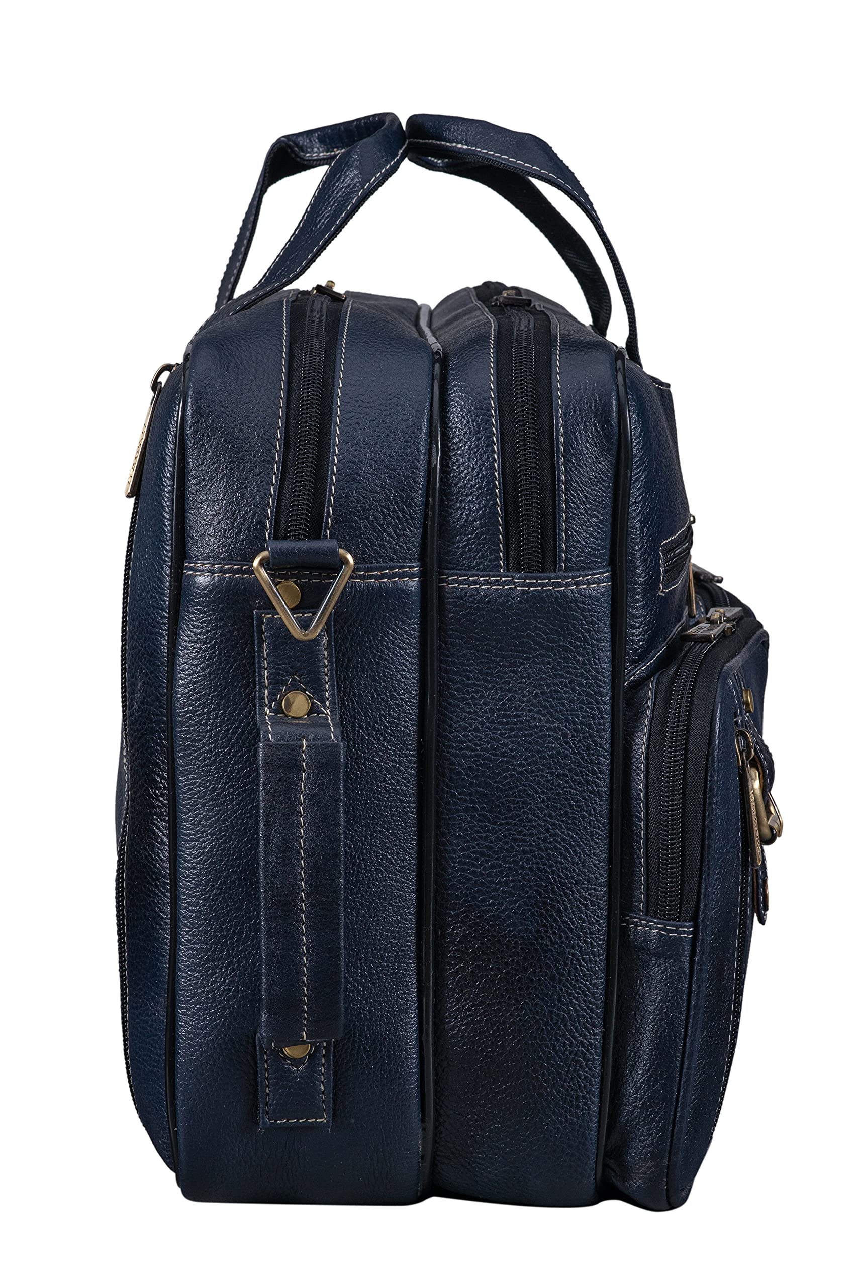 BRAND LEATHER Genuine Leather Convertible Backpack 16" Laptop Messenger- image 6