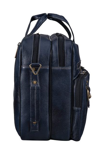 BRAND LEATHER Genuine Leather Convertible Backpack 16" Laptop Messenger- image 6