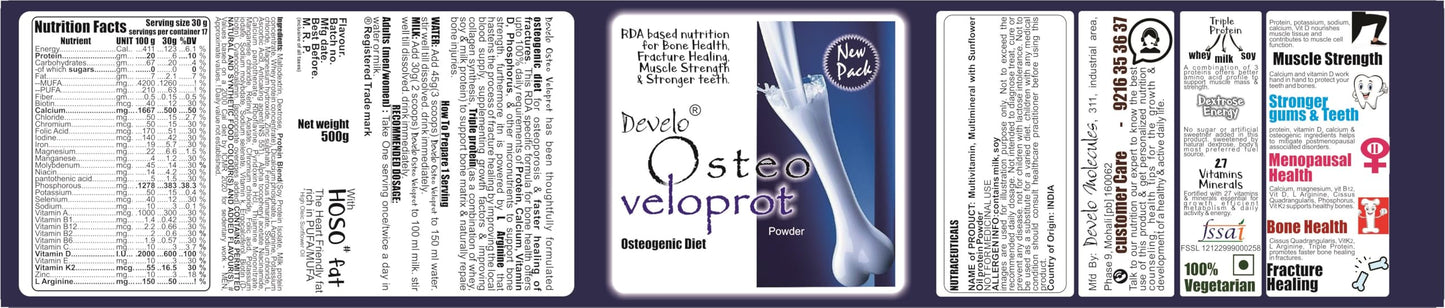 Develo Osteo Veloprot for Bone Health & Quick Fracture Healing - 500 g- image 2