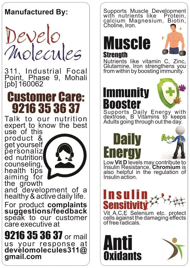 Develo Whey Protein Powder Sugar Free Snack for Diabetes Care - 1kg (Pa- image 4