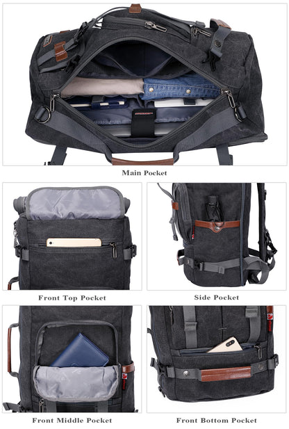 WITZMAN Canvas Backpack for Man Vintage Travel Backpack Large Laptop Ba- image 6