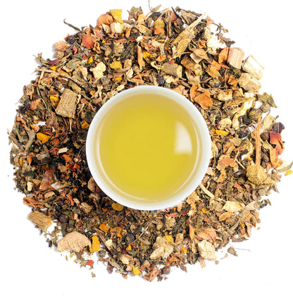 OH CHA - Green Tea, Morning Energise | Blended with 11 Magical Herbs, 100% Natural | Garden Fresh Whole Leaf Green Tea | Wellness Tea, Helps in Digestion, Metabolism, Weight Management | 35g Tin Caddy