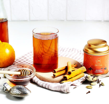 OH CHA - Cinnamon Tea with Orange Peels | Weight Loss Tea, 35gms | Blended with Natural Ingredients like Cinnamon, Ginger, Orange Peels and Clove | 100% Long Leaf Tea | Reduces Inflammation, Controls Blood Sugar, Improves Heart Health | Contains Natural O