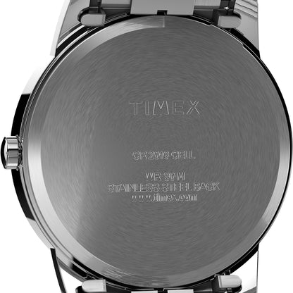 TIMEX Stainless Steel Men's T2H451 Easy Reader Silver-Tone Expansion Band Analog Watch