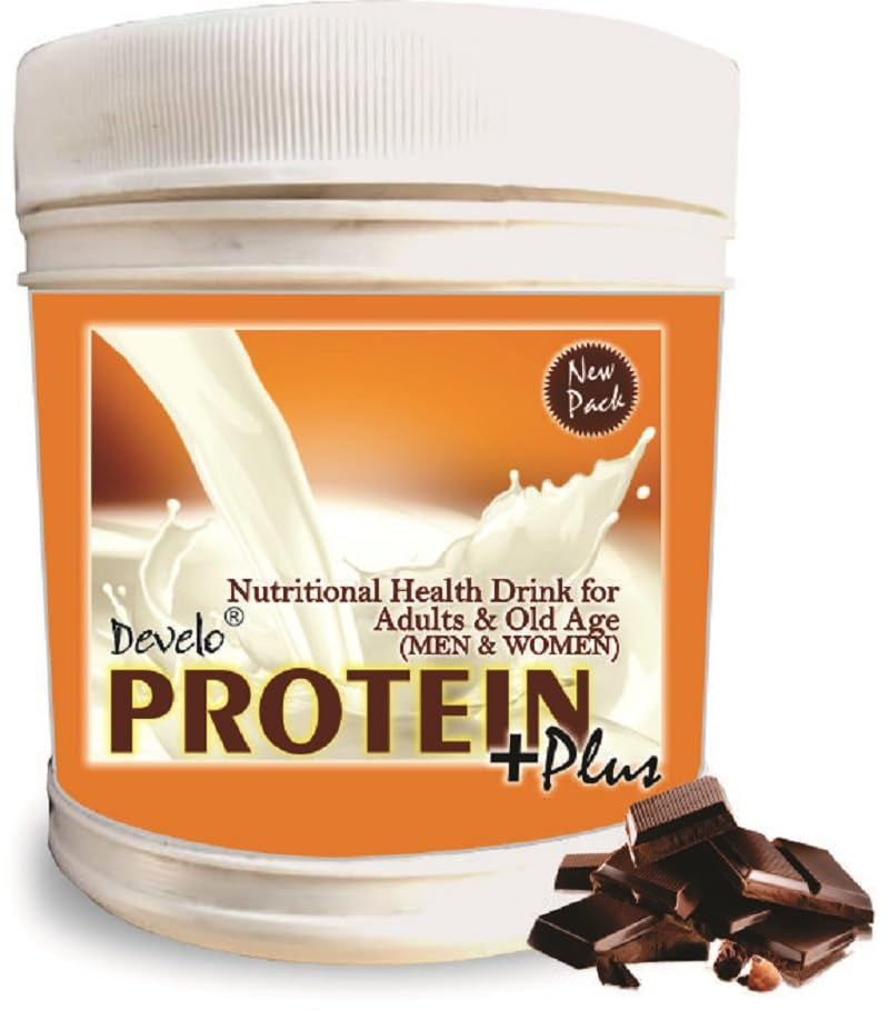 Develo Protein Powder for Men & Women, Whey, Milk & Soy (Triple Protein) – 500 g Chocolate