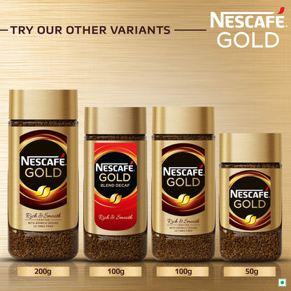 Nescafe Gold Instant Decaf Coffee Powder | Premium Imported Coffee | Freeze Dried | Rich & Smooth Taste | 100gm Jar