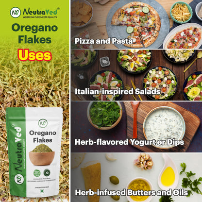 NeutraVed Oregano Leaves | Pure leaves for Home Made Seasoning | Flakes/Dry Oregano Leaves For Seasonings, Pizza, Pasta 200g