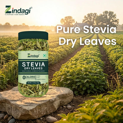 Zindagi Natural Sugarfree Sweetener | Pure Stevia Dry Leaves | Diabetic Friendly Stevia Sugar | Pack Of 2