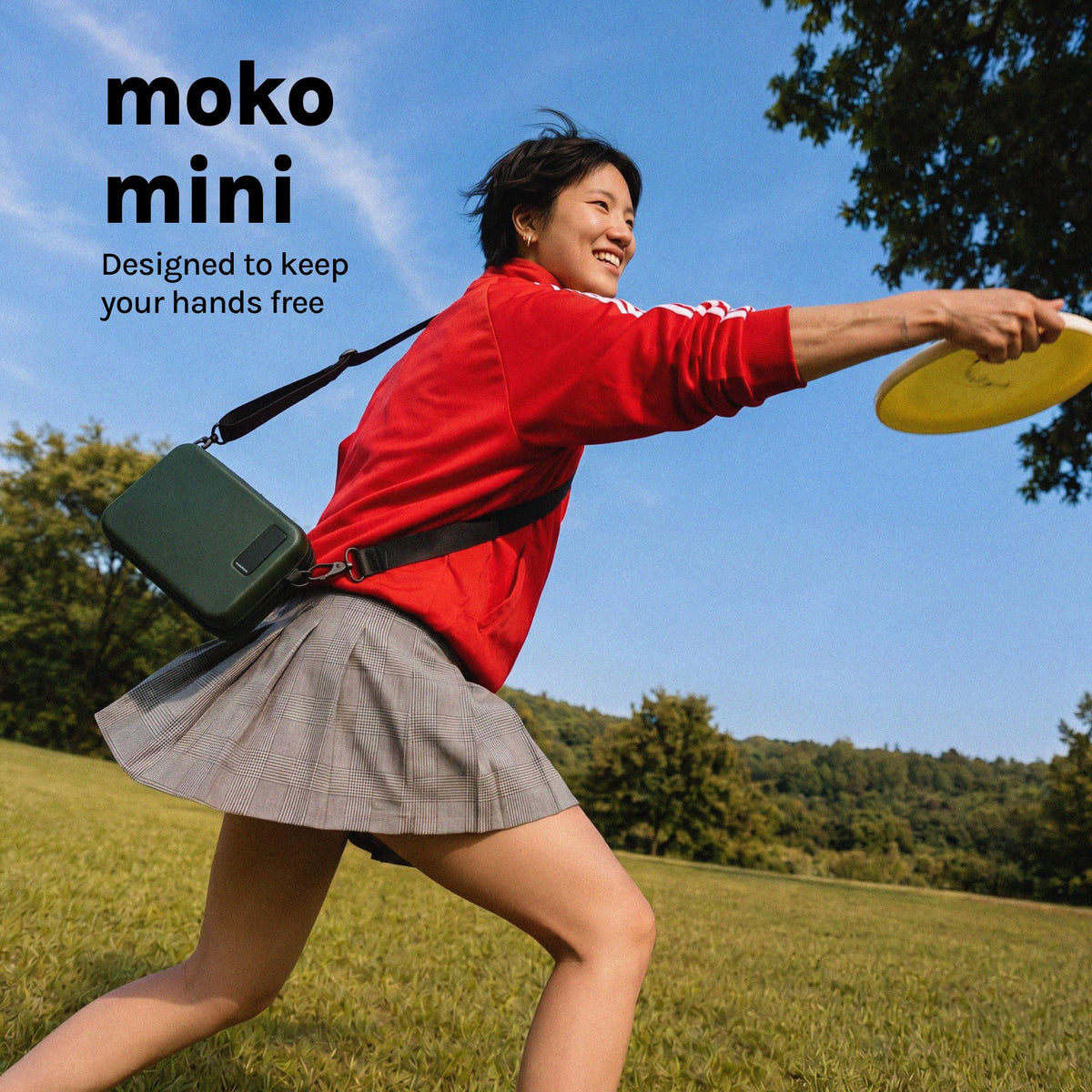 MOKOBARA Moko Mini Sling Bag Hard Shell Travel Crossbody Pouch Green