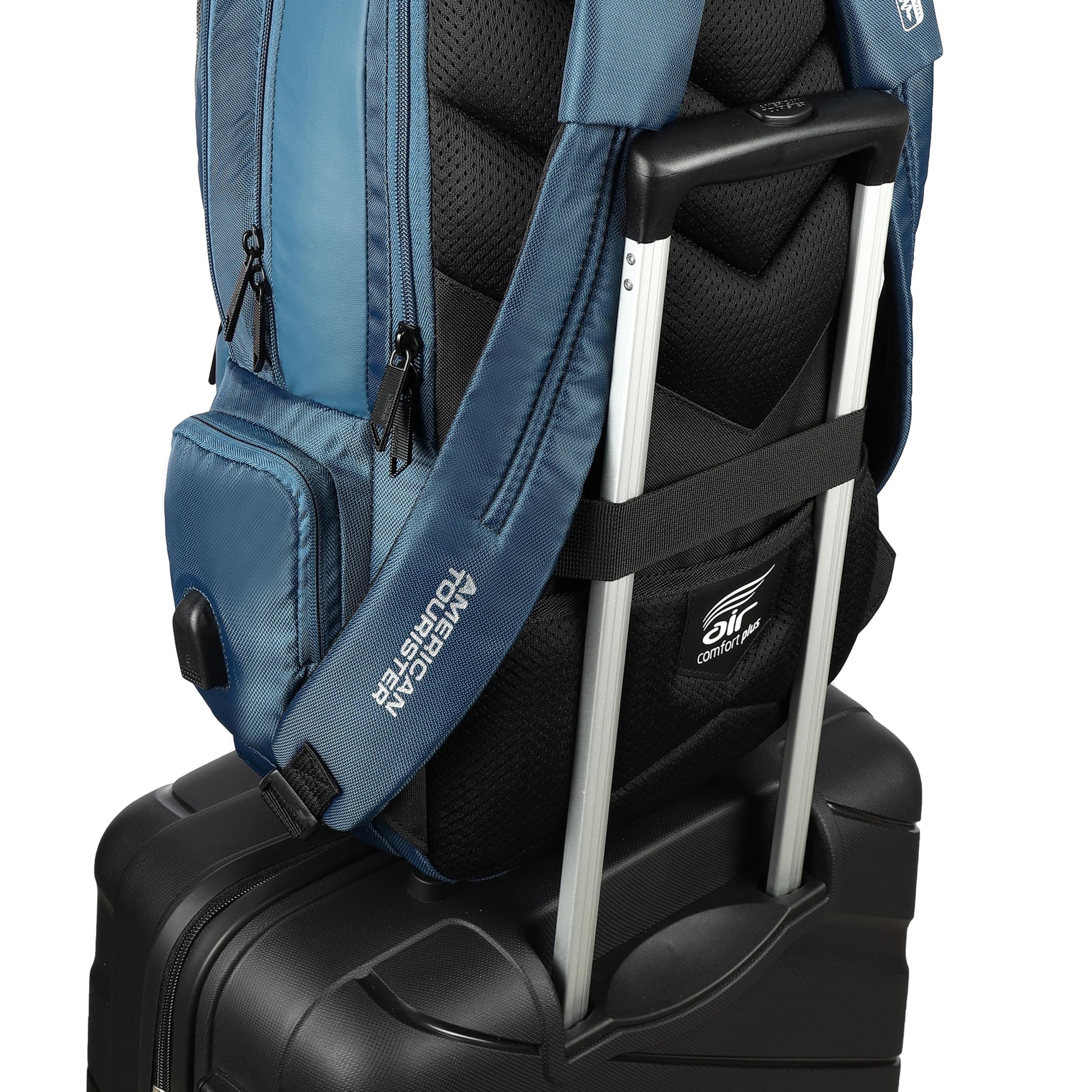 American Tourister Segno 2.0 Polyester Unisex Laptop Backpack (Blue, FR- image 5