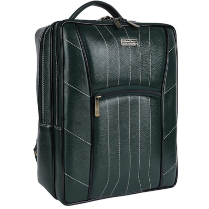 HAMMONDS FLYCATCHER Genuine Leather Laptop Backpack for Men and Women - Stylish, Spacious Bag with Multiple Compartments, Perfect for College, Work, and Travel - Upto 16 Inch Laptop - Sea Green