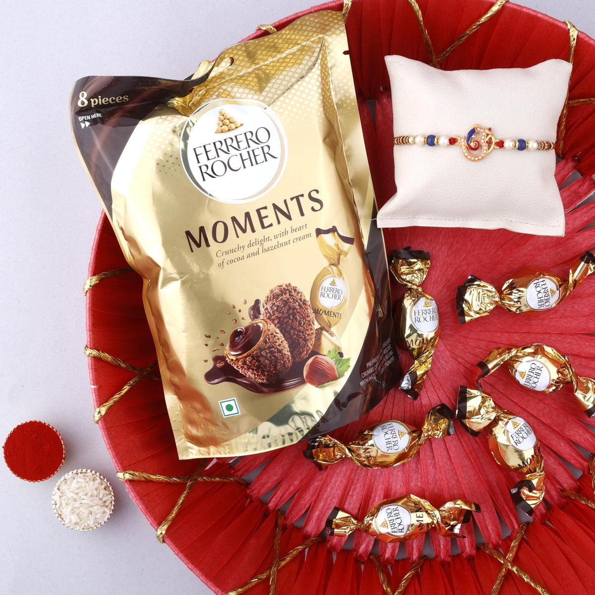 SFU E Com Raksha Bandhan Delicious Ferrero Rocher With Pearl Om Rakhi | Rakhi Chocolate For Brother | Rakhi Chocolate Hamper | 7