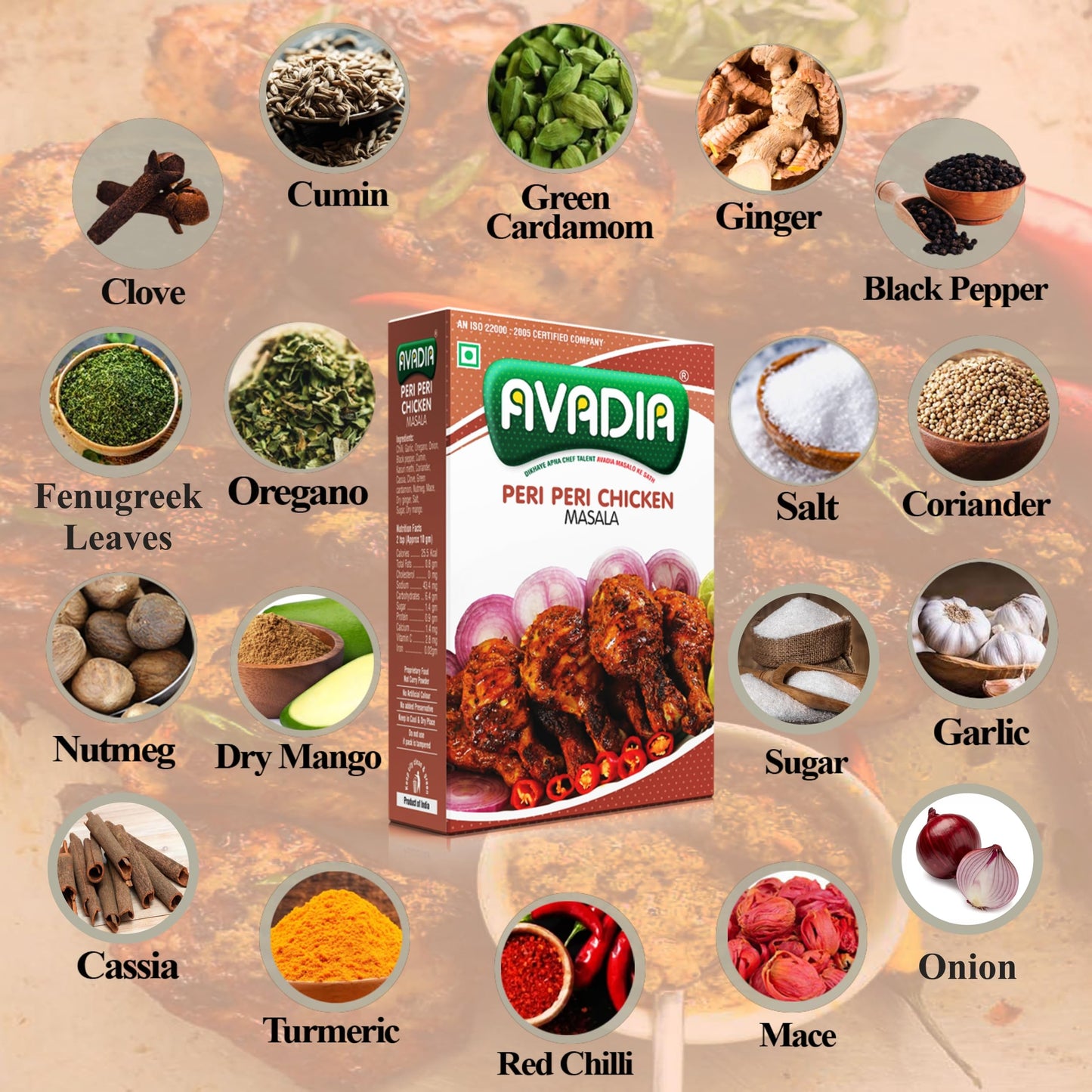 Avadia Peri Peri Chicken Masala (250Gm)