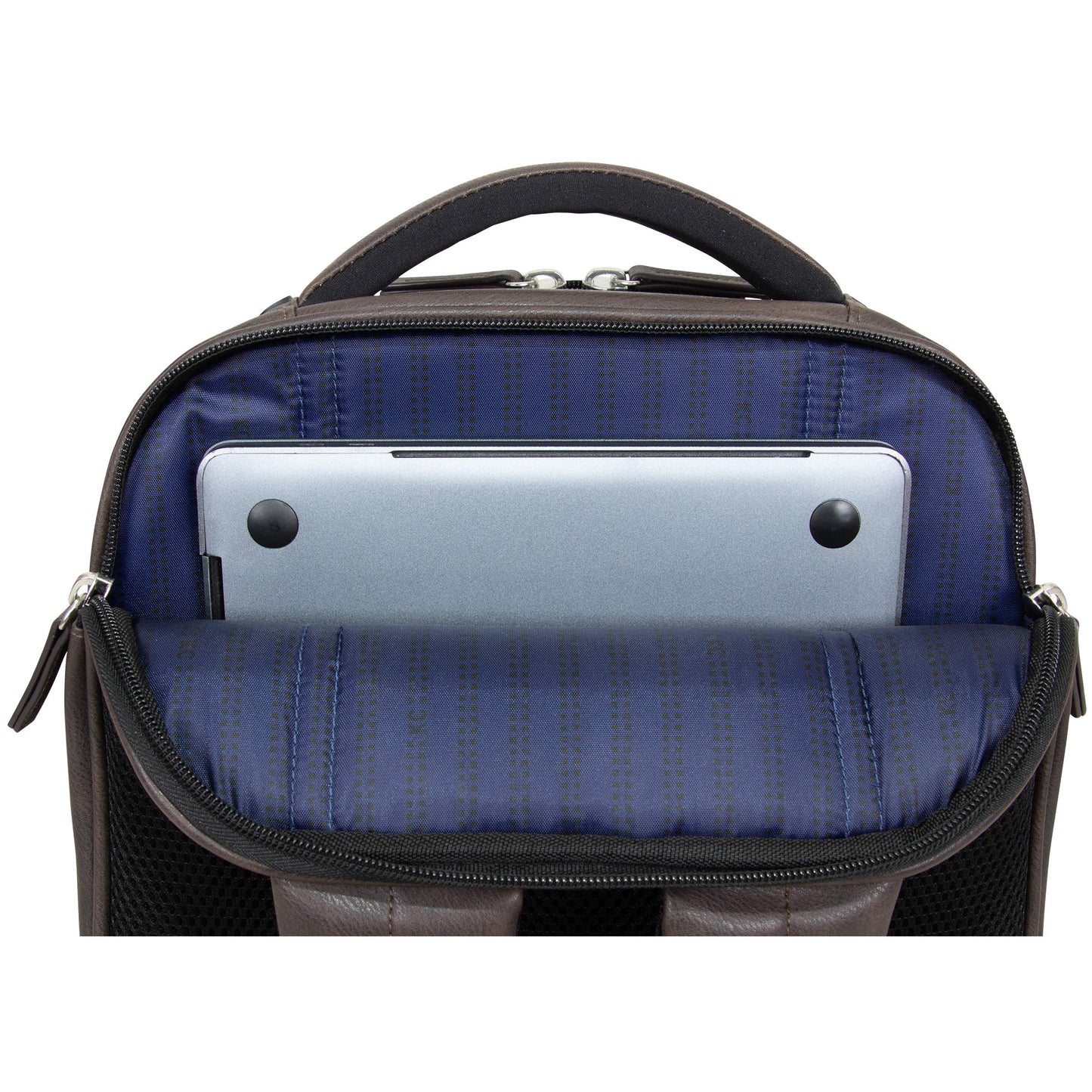 KENNETH COLE Reaction On Track Pack Vegan Leather 15.6” Double Compartment Laptop Backpack With RFID