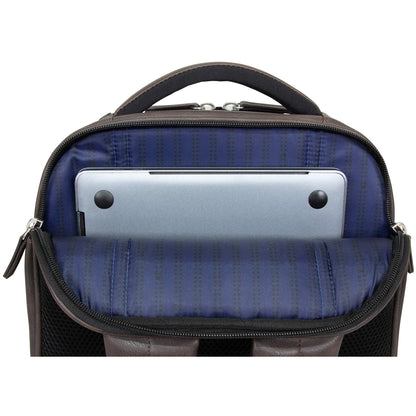 KENNETH COLE Reaction On Track Pack Vegan Leather 15.6” Double Compartment Laptop Backpack With RFID