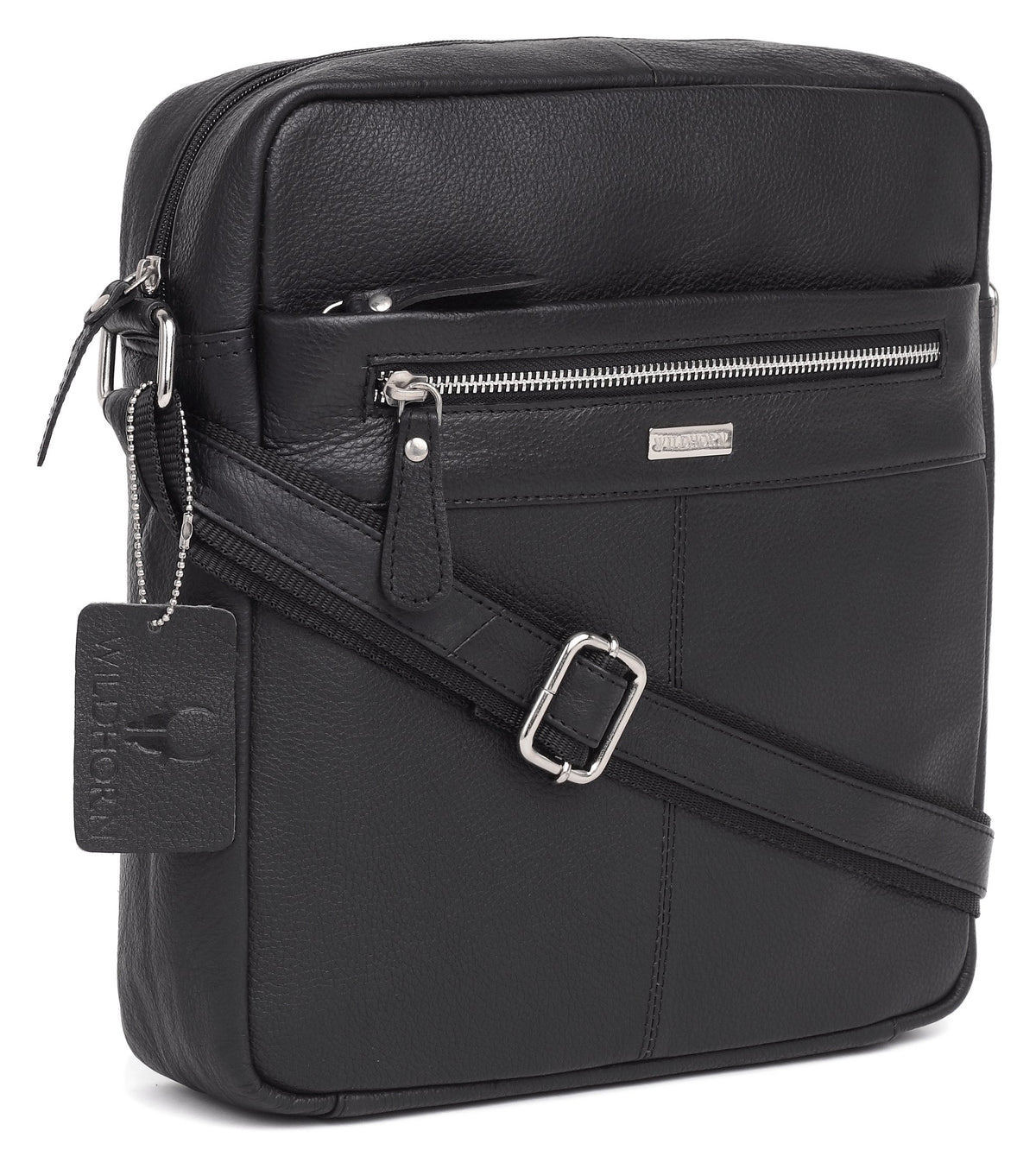 WildHorn Genuine Leather Sling Messenger Bag | Stylish, Functional & Spacious | Adjustable Strap | 1-Year Warranty