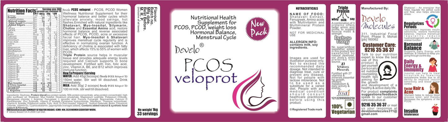 Develo PCOS PCOD Supplement for Women - 1kg Chocolate