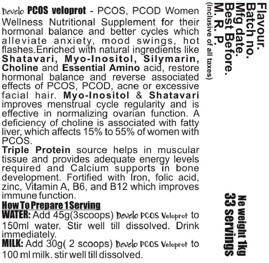 Develo PCOS PCOD Supplement for Women - 1kg Chocolate