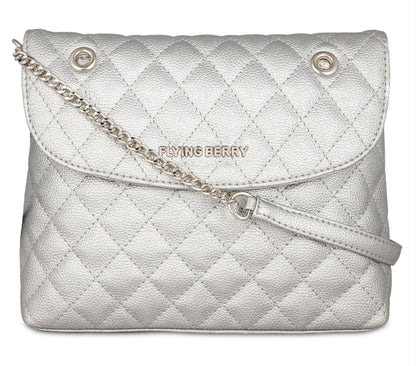 FLYING BERRY Women's Sling Bag (FB-2354_Silver)