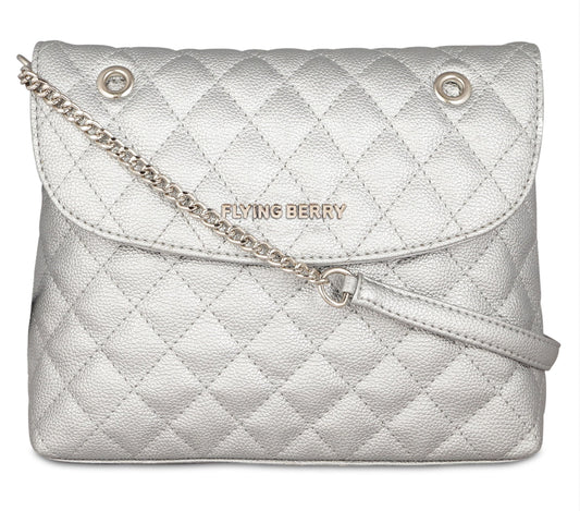 FLYING BERRY Women's Sling Bag (FB-2354_Silver)