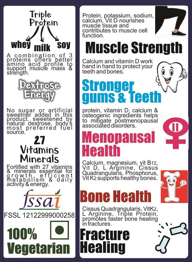 Develo Osteo Veloprot for Bone Health & Quick Fracture Healing - 500 g- image 3