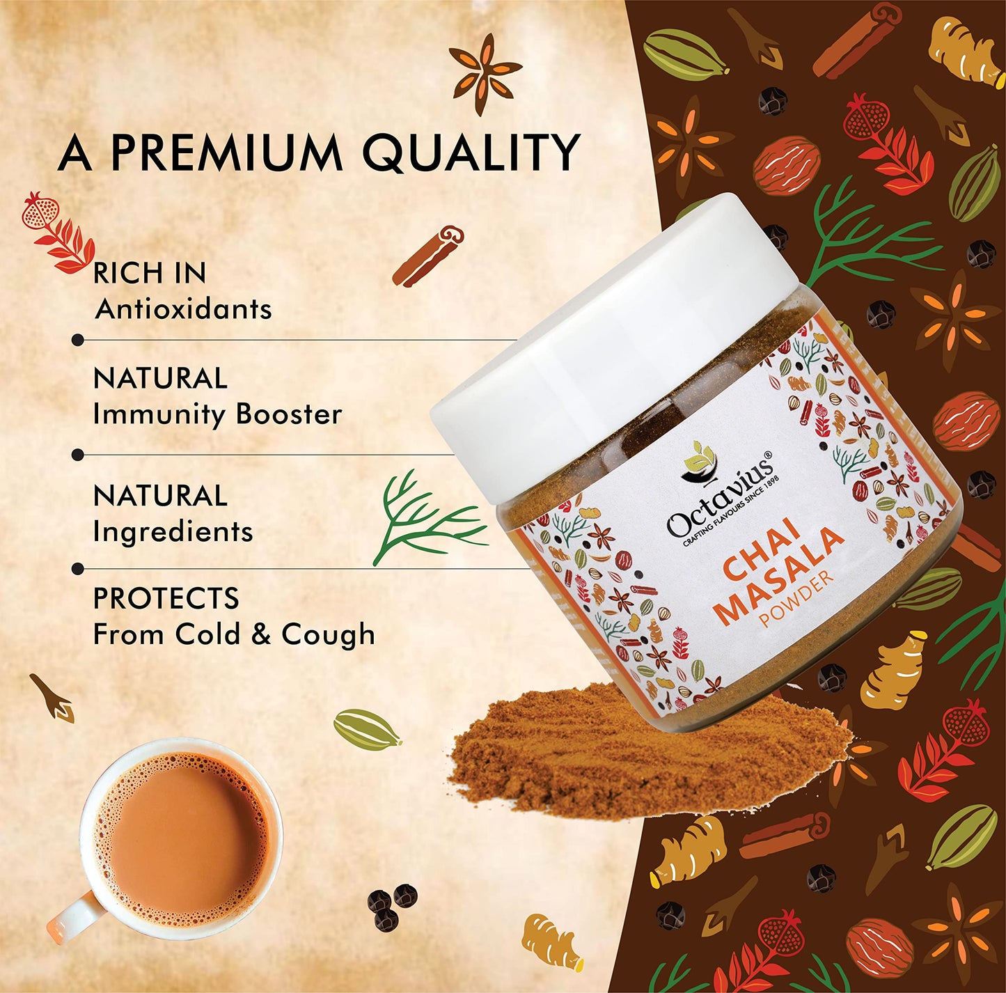 Octavius Chai Masala Powder 75Gms