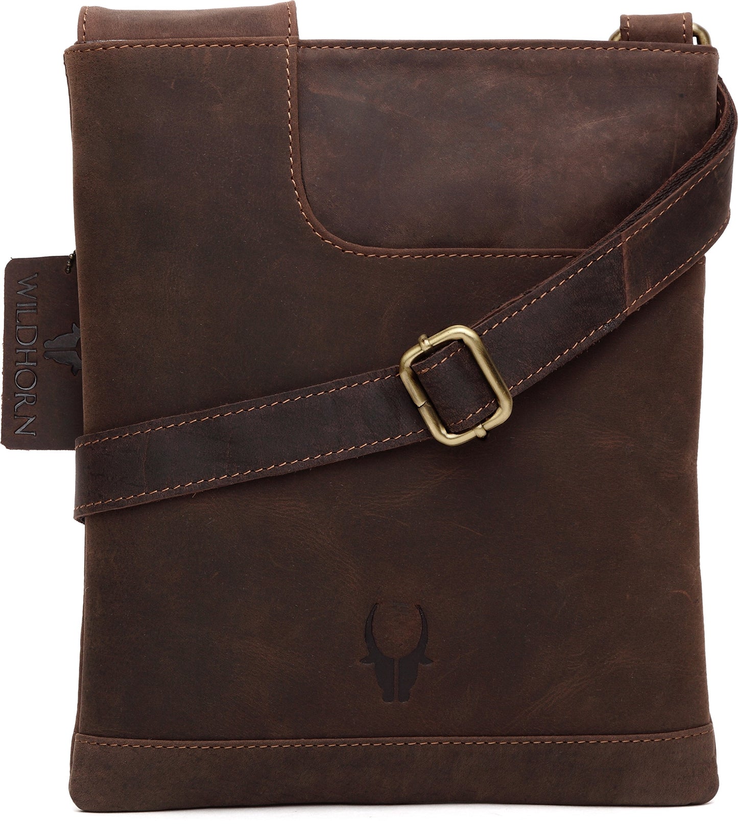 WildHorn Genuine Leather Utility Sling Bag for Men | Stylish, Functional & Spacious | Adjustable Strap | 1-Year Warranty