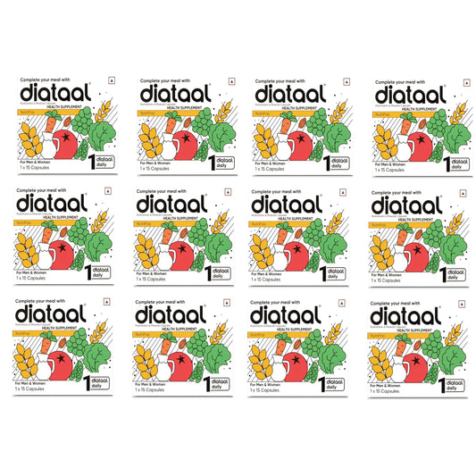 Diataal 15s X 12 Multivitamins with Biotin | 1 month Anti Hair fall pack for Women | 9 Vitamins & 11 Minerals Daily Nutrition Supplement | Vitamin A, B, C, E, Zinc | | 180 Nutripop capsules