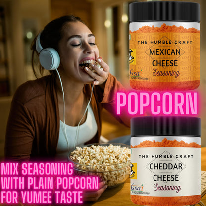 The Humble Craft Mexican Cheese Popcorn Seasoning Powder - Fajita, Fries, Taco/Tacos, Nachos, Tortillas, Burrito, Enchilada - Cheese Powder - 250gms