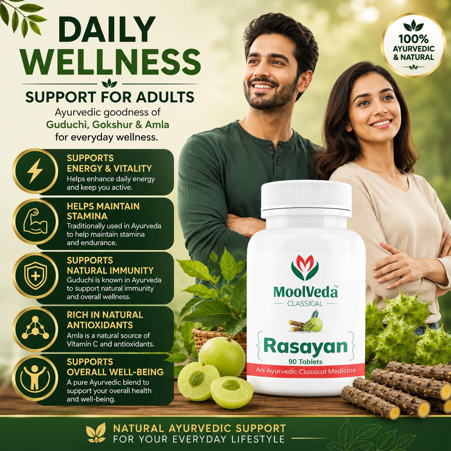 Moolveda Rasayan 90 Veg Tablets (Pack of 2)