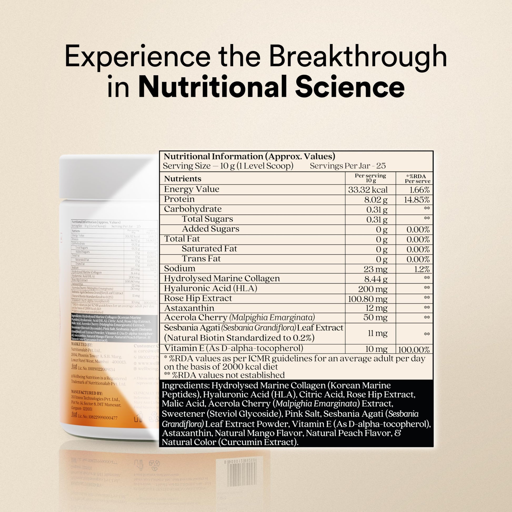 Wellbeing Nutrition Beauty Collagen with Hyaluronic Acid | Collagen Sup- image 5